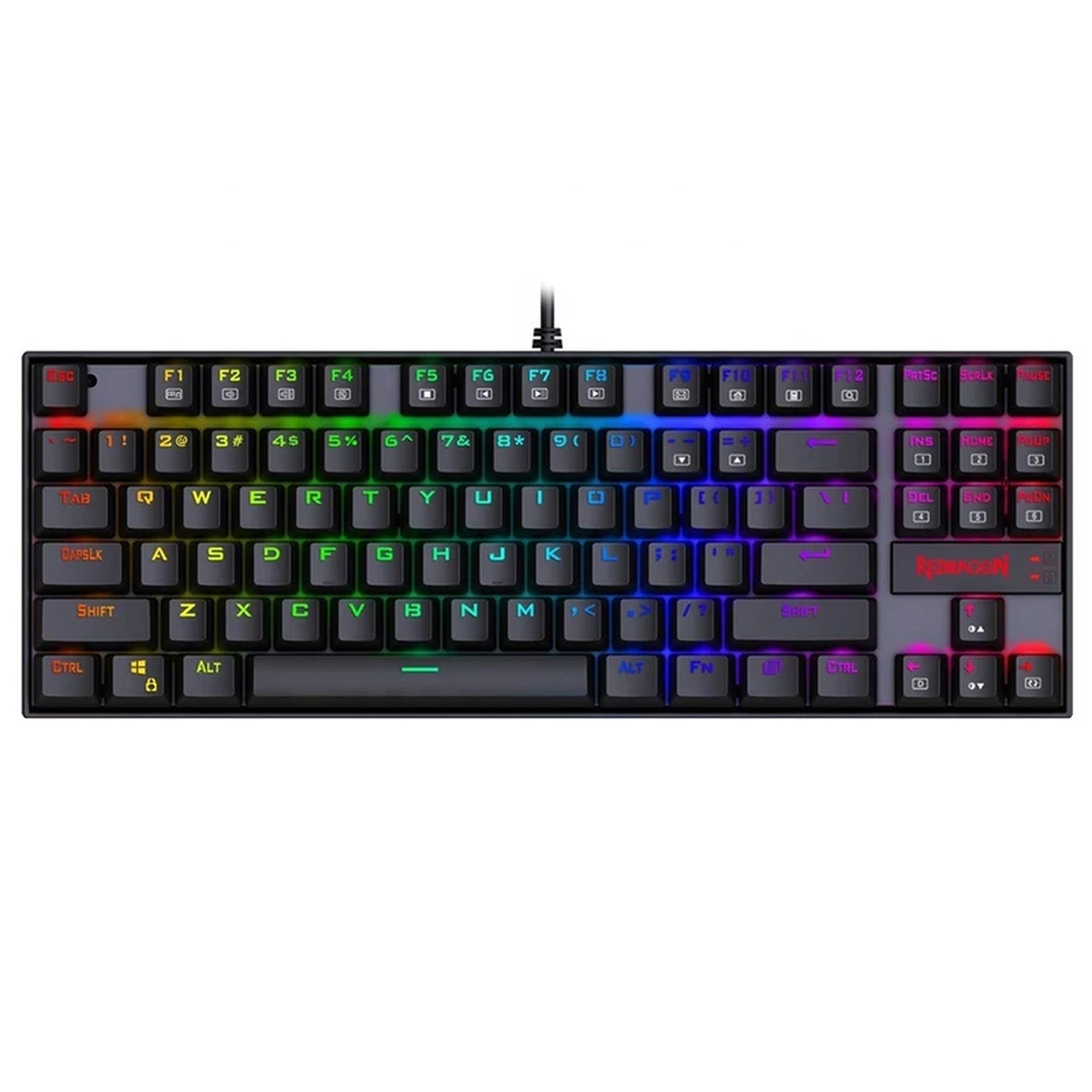 کیبورد گیمینگ ردراگون مدل K552 RGB، سوییچ مکانیکال آبی، Tenkeyless، نورپردازی RGB