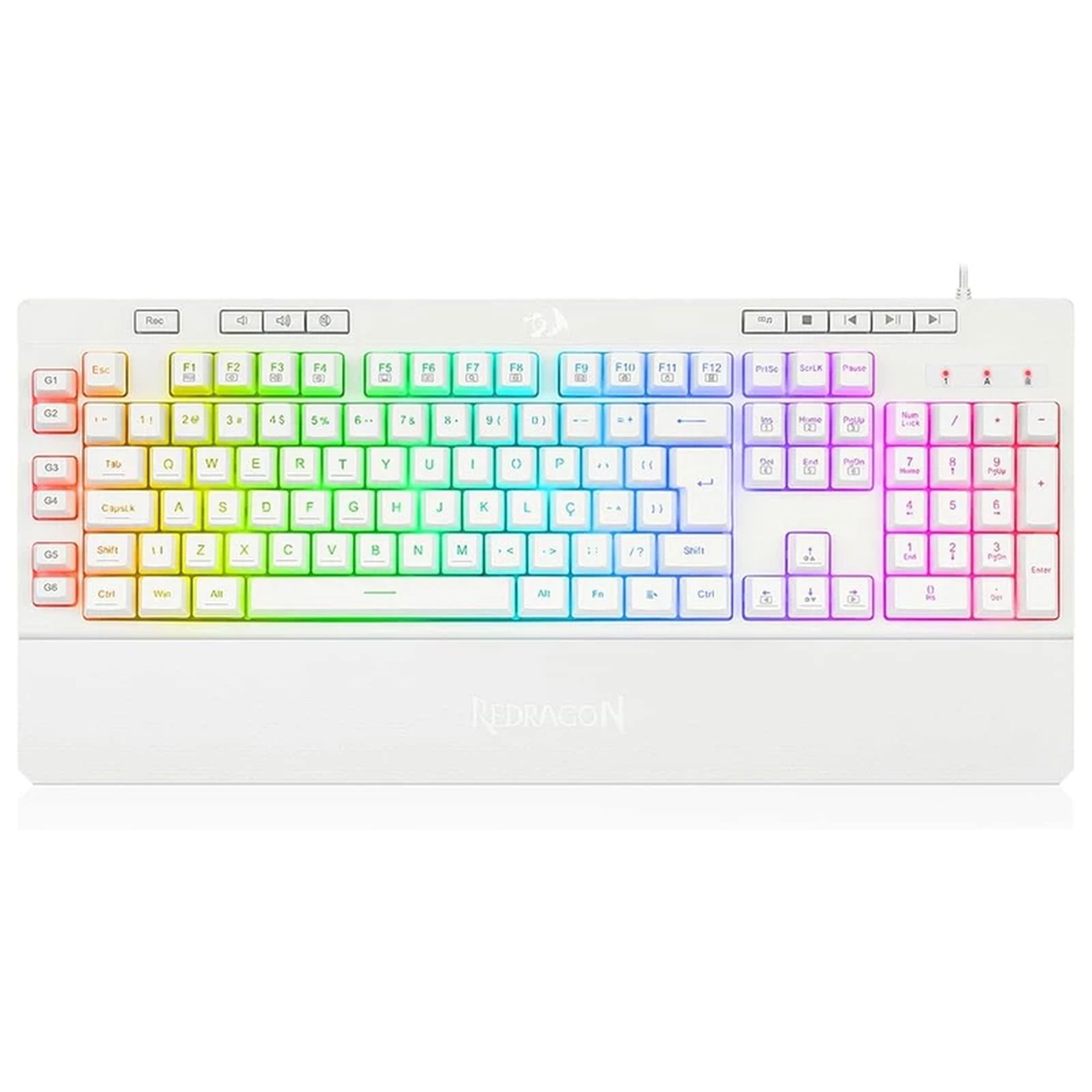 کیبورد گیمینگ ردراگون مدل Shiva K512، سوییچ ممبران، Full-Size، نورپردازی RGB