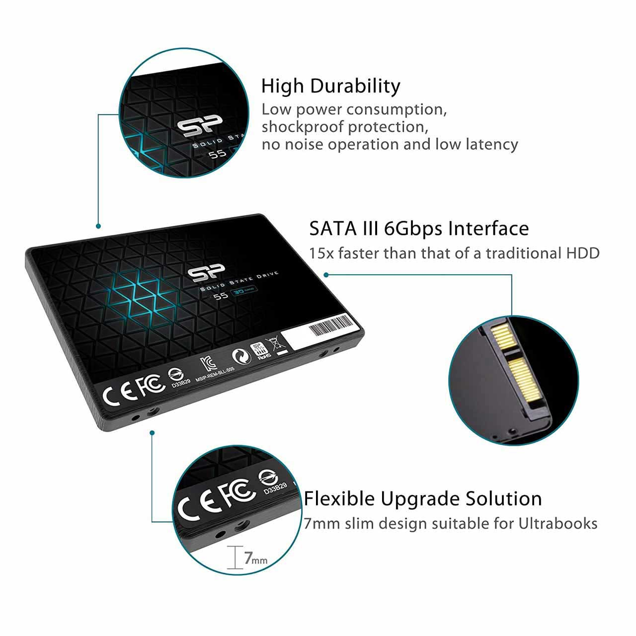 اس اس دی اینترنال SATA 3.0 سیلیکون پاور مدل A55 ظرفیت 128 گیگابایت فراسنتر - دیجیتالی زندگی کن!