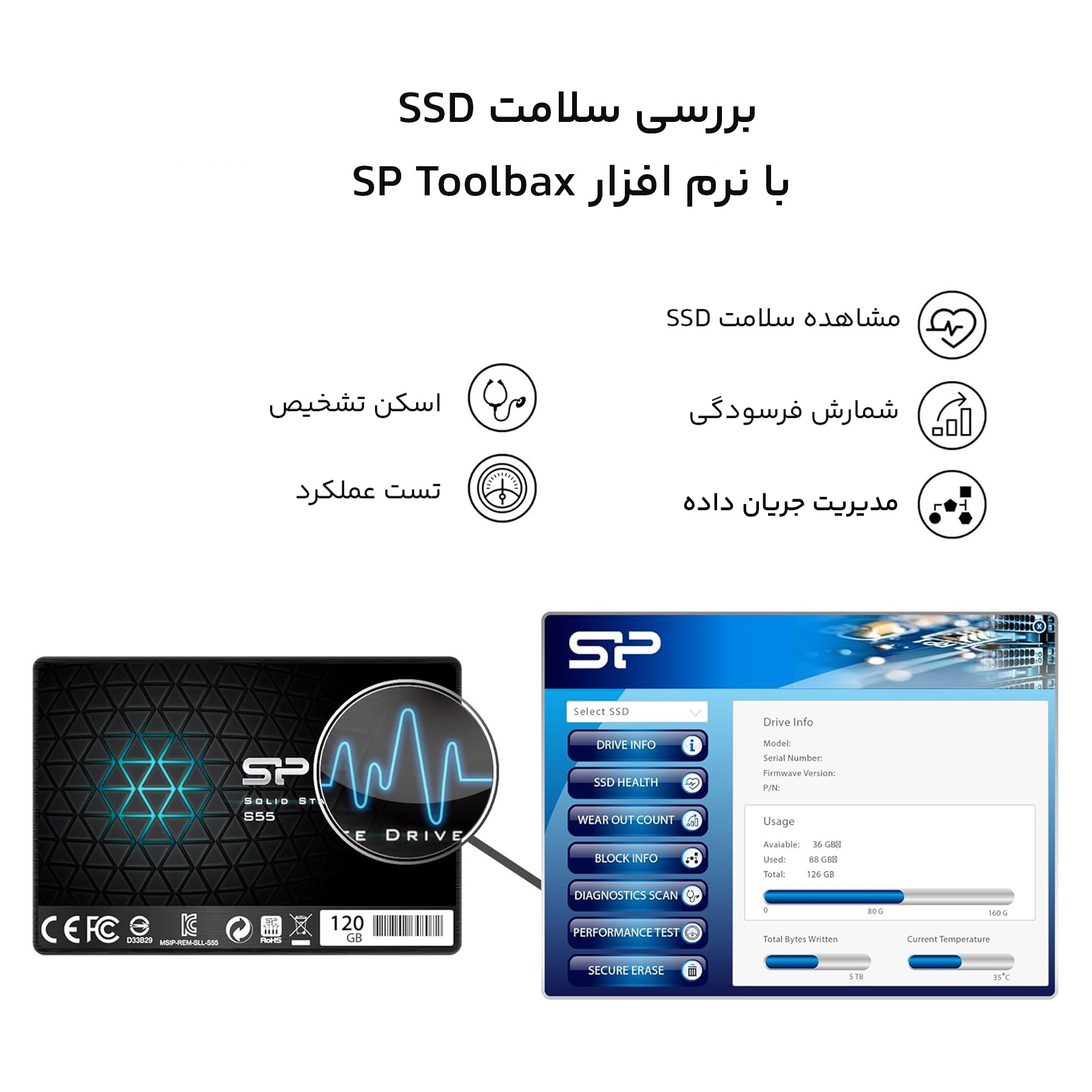 اس اس دی اینترنال سیلیکون پاور مدل Slim S55 ظرفیت 120 گیگابایت فراسنتر - دیجیتالی زندگی کن!
