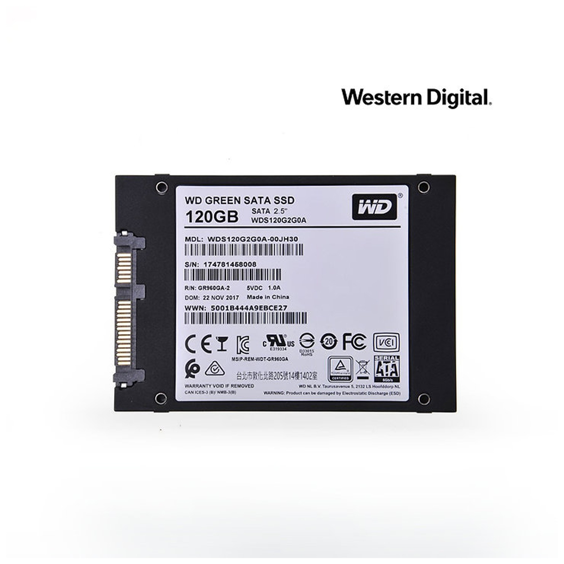 اس اس دی اینترنال وسترن دیجیتال مدل Green PC WDS120G2G0A ظرفیت 120 گیگابایت - فراسنتر